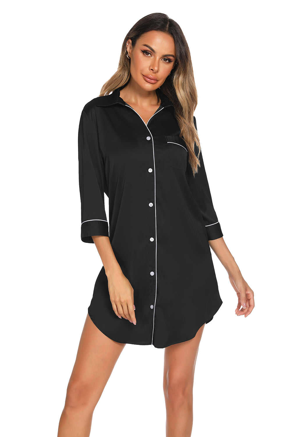 Dreamy Dusk Button-Up Night Dress