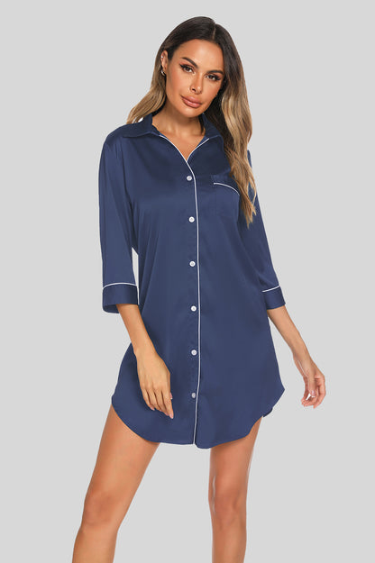 Dreamy Dusk Button-Up Night Dress