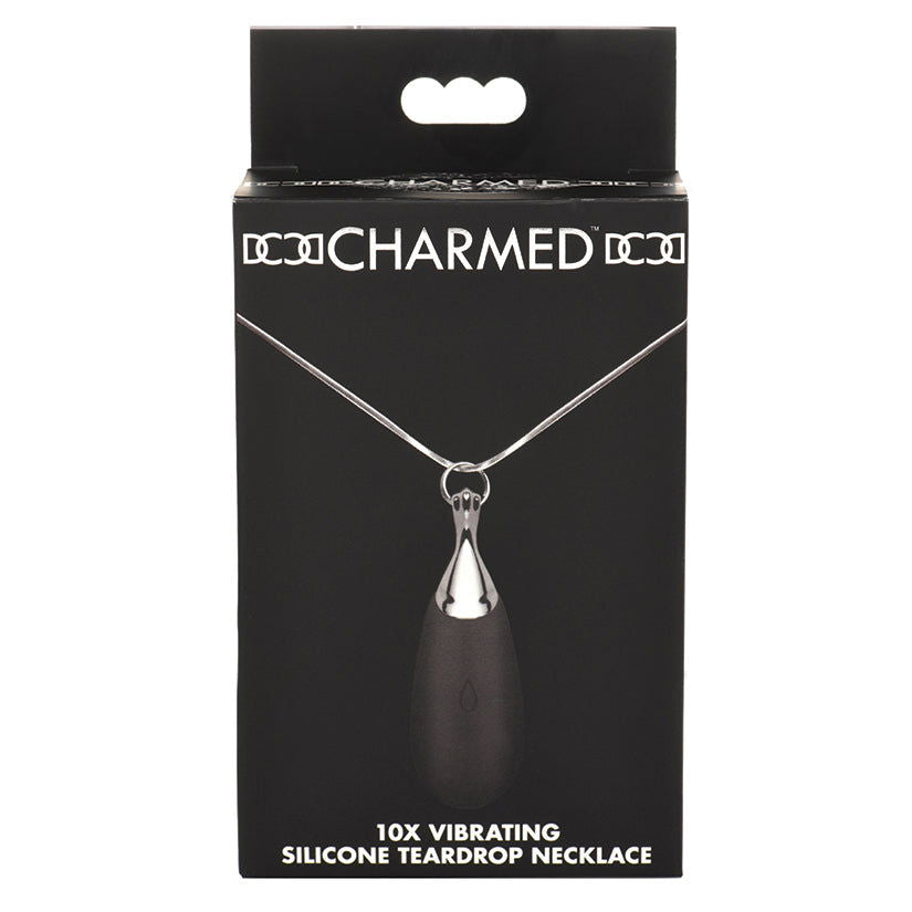 Charmed Vibrating Silicone Teardrop Necklace_Flow + Glow