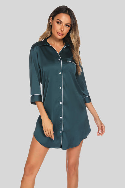 Dreamy Dusk Button-Up Night Dress